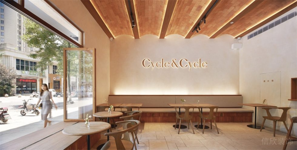 深圳寶安前海hop國際中心北歐風格面包店裝修案例品牌標識發(fā)光字