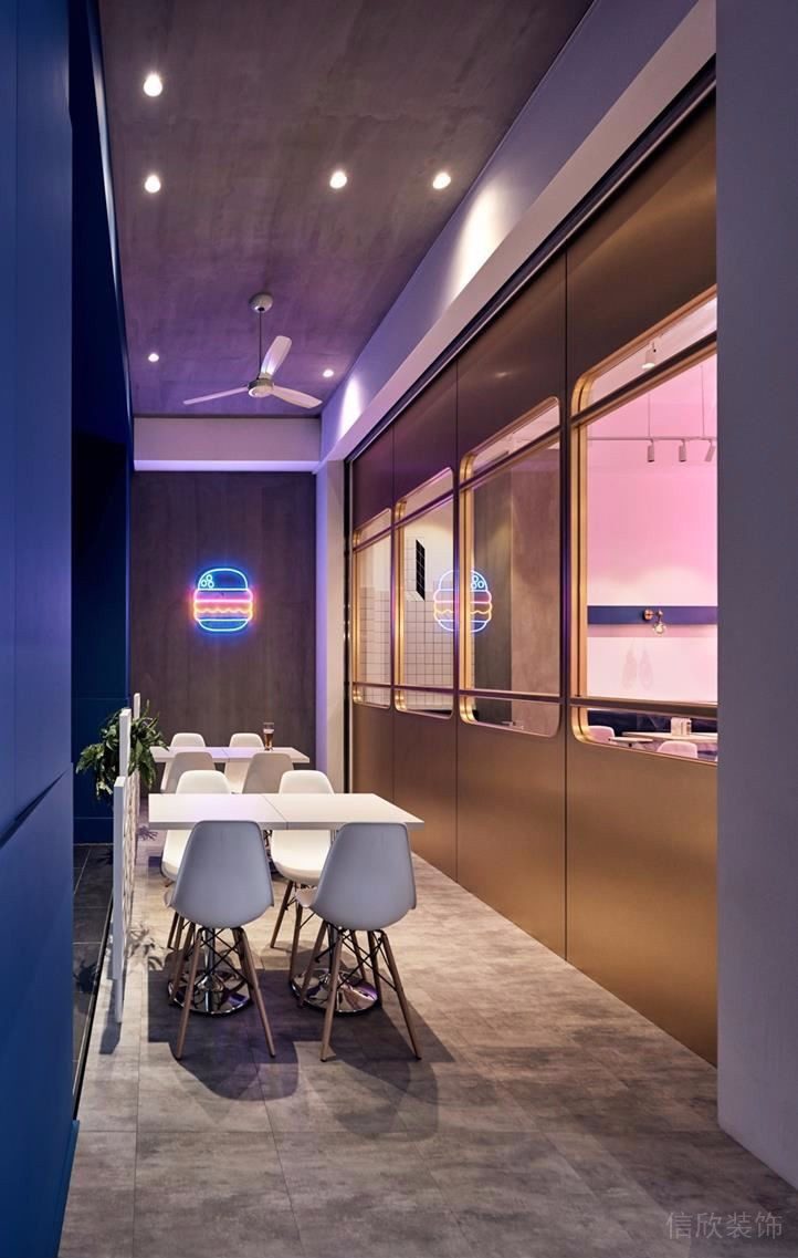 深圳龍華星河傳奇天街網(wǎng)紅現(xiàn)代風漢堡店裝修案例戶外用餐區(qū)燈光效果 深圳龍華星河傳奇天街網(wǎng)紅現(xiàn)代風漢堡店裝修案例戶外用餐區(qū)燈光效果