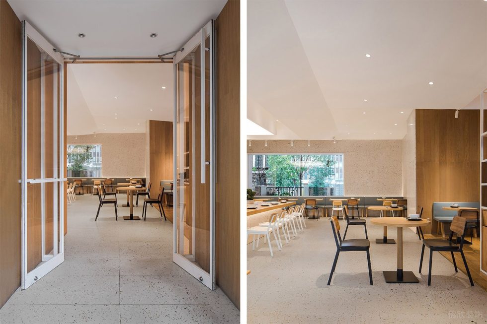 深圳南山香年廣場(chǎng)簡(jiǎn)約風(fēng)格自選快餐店裝修案例地面鋪貼