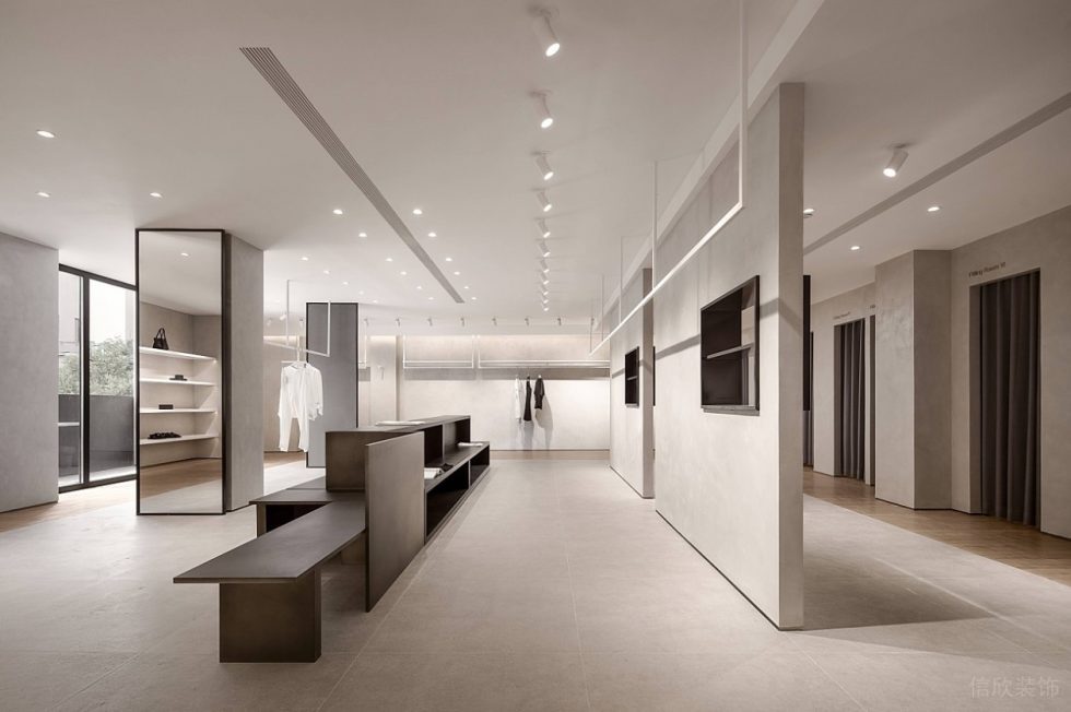 深圳市寶安區(qū)西鄉(xiāng)現(xiàn)代風(fēng)wei Stuff服裝店裝修設(shè)計實木造型展臺