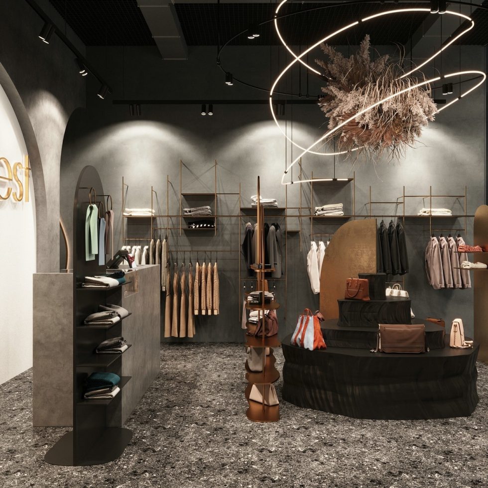 深圳市龍崗區(qū)平湖“森林” 名牌服裝店裝修設計墻邊服飾燈光效果 深圳市龍崗區(qū)平湖“森林” 名牌服裝店裝修設計墻邊服飾燈光效果