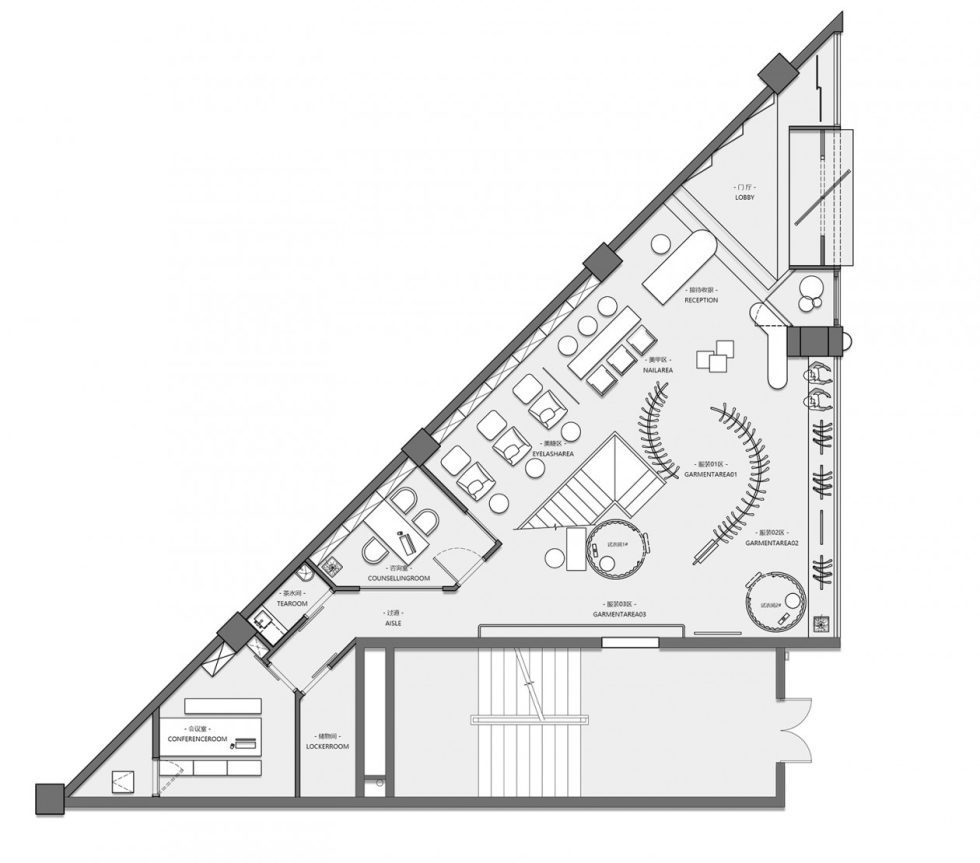 深圳市南山區(qū)南油現(xiàn)代風服裝店裝修設計平面圖 深圳市南山區(qū)南油現(xiàn)代風服裝店裝修設計平面圖