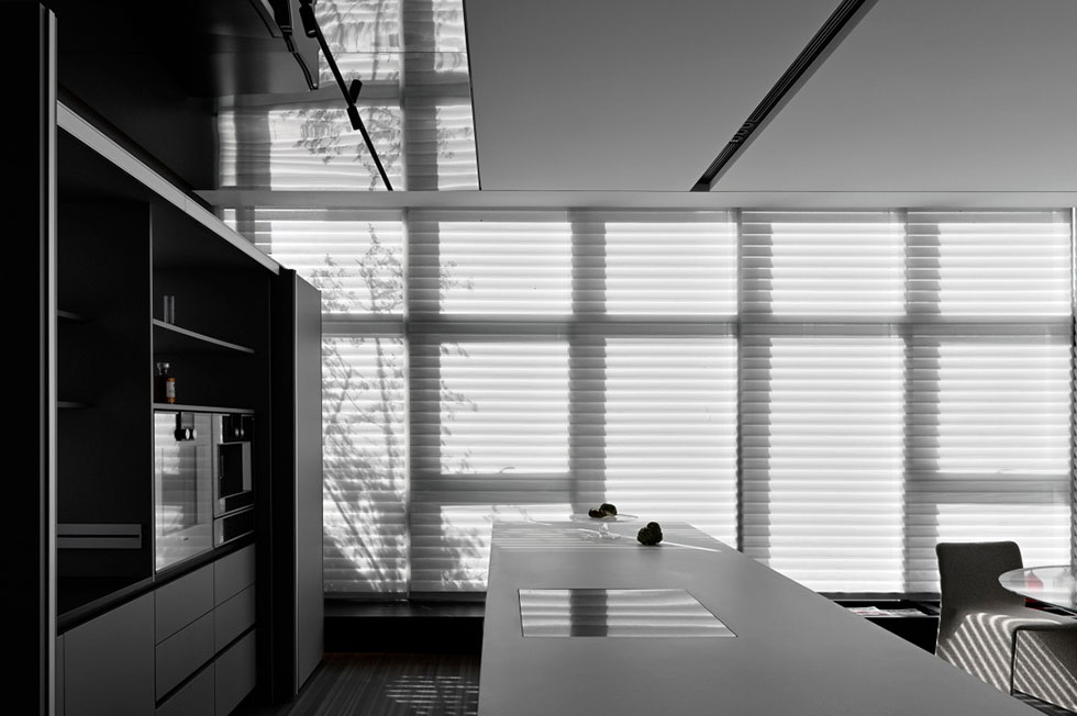 大沖商務(wù)中心科技園辦公室茶水間白色吧臺(tái)效果圖