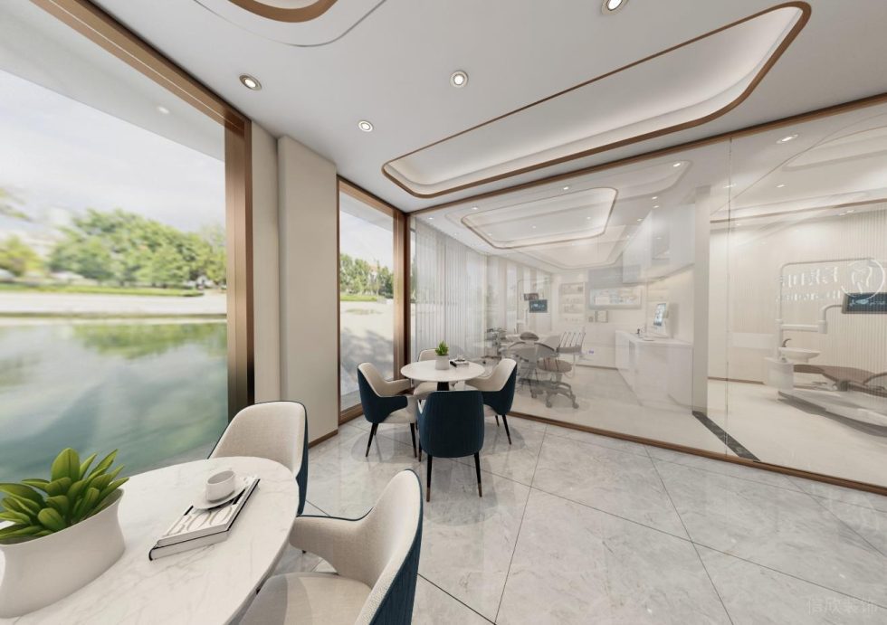 深圳羅湖黃貝嶺集浩花園鴻濤口腔牙科診所裝修設(shè)計(jì)案例休息候診區(qū)裝修效果圖