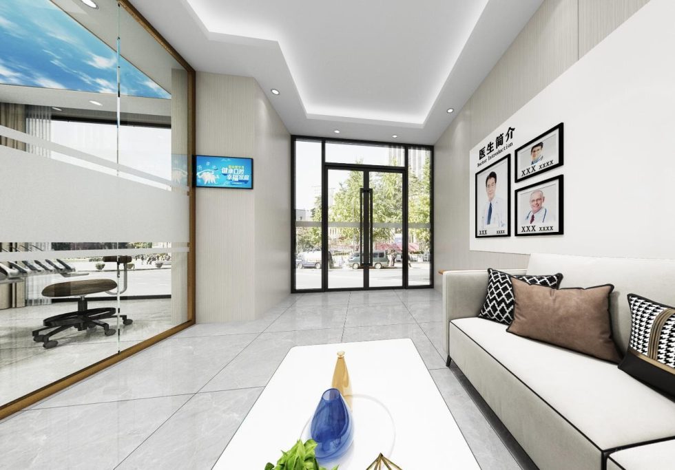 深圳南山科技園訊美科技廣場諾德口腔牙科診所設(shè)計(jì)裝修入戶大門