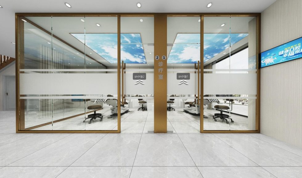 深圳南山科技園訊美科技廣場諾德口腔牙科診所設(shè)計(jì)裝修診療室外觀