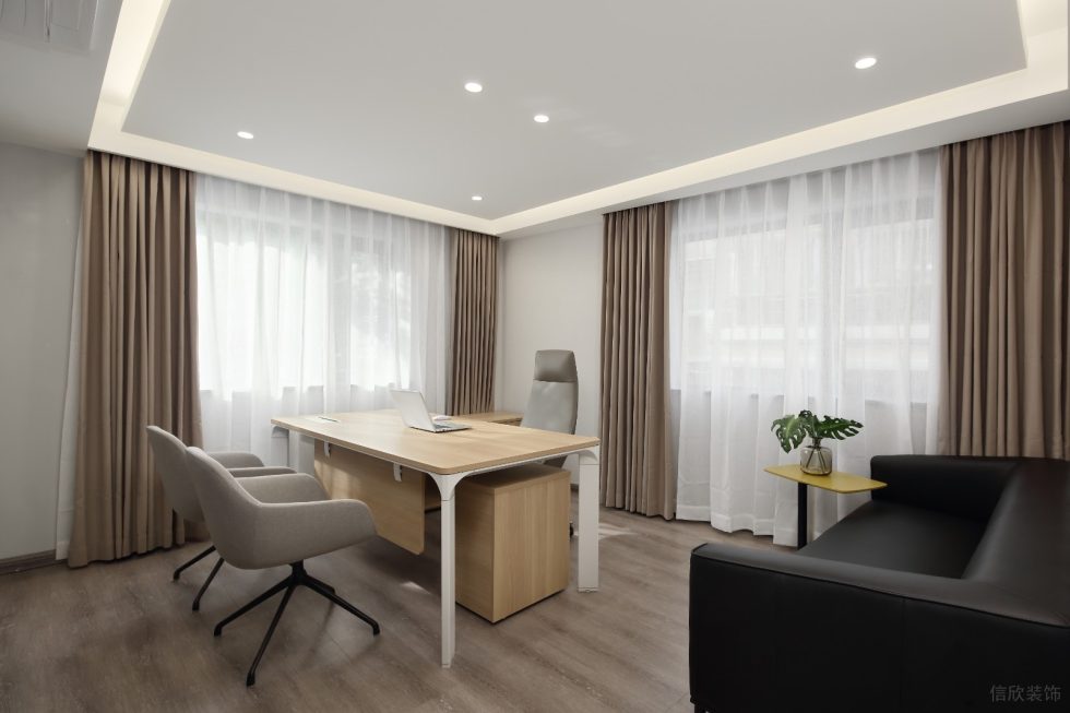 深圳寶安宏發(fā)前城中心600平方米極簡風格辦公室裝修案例經(jīng)理辦公室