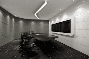 深圳福田華融大廈700平方米現(xiàn)代風格寫字樓裝修案例會議室效果圖