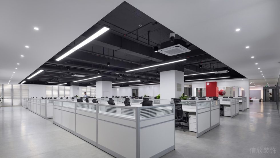 深圳龍華壹成環(huán)智中心1500平方米現(xiàn)代簡約風(fēng)格辦公室裝修案例辦公大廳
