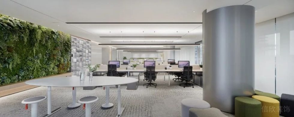 深圳南山康佳研發(fā)大廈1000平方米現(xiàn)代風(fēng)格辦公室裝修案例辦公大廳效果圖