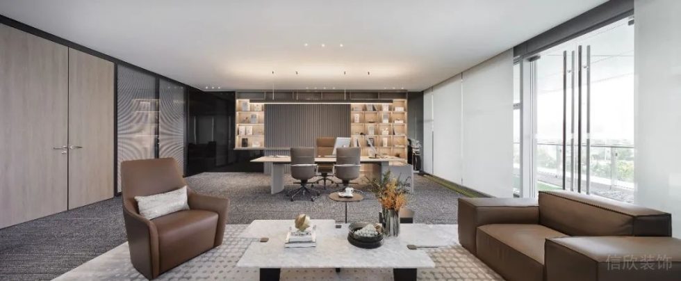 深圳南山康佳研發(fā)大廈1000平方米現(xiàn)代風(fēng)格辦公室裝修案例董事長(zhǎng)辦公室