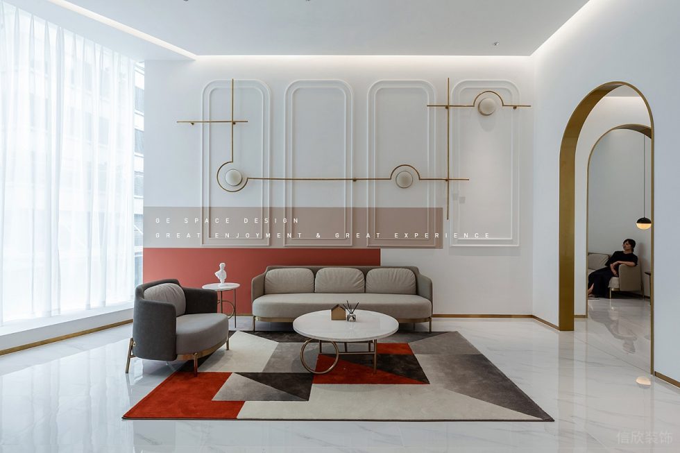 深圳市寶安區(qū)福永現(xiàn)代輕奢風(fēng)國(guó)際婚紗一品cg店裝修設(shè)計(jì)接待區(qū)