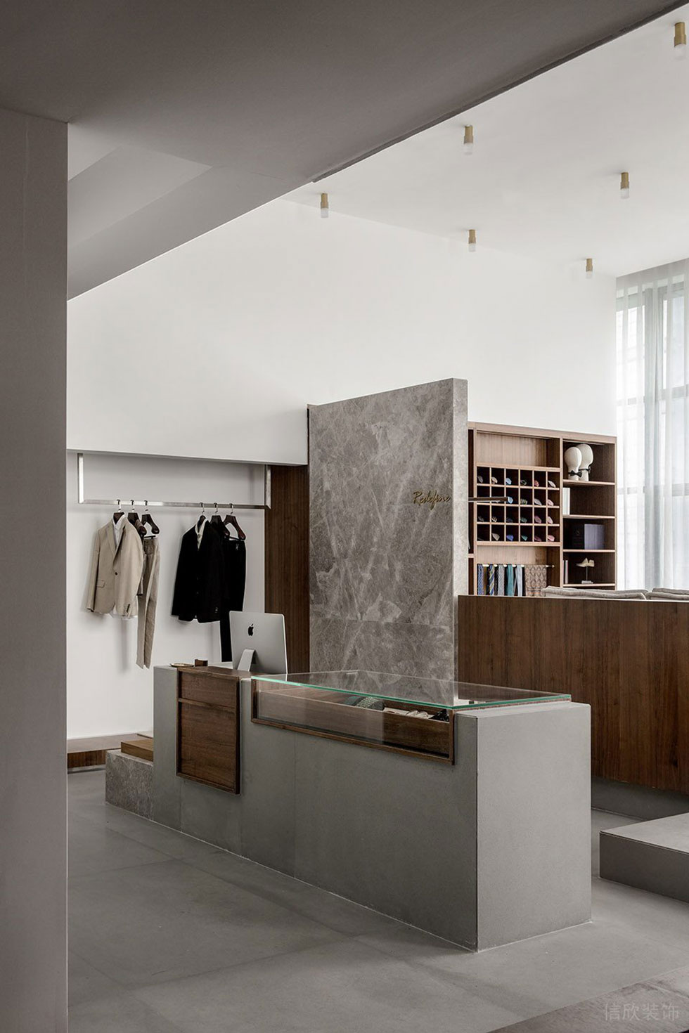 深圳市寶安區(qū)松崗現(xiàn)代風(fēng)redefine西服定制店裝修設(shè)計(jì)前臺(tái)二 深圳市寶安區(qū)松崗現(xiàn)代風(fēng)redefine西服定制店裝修設(shè)計(jì)前臺(tái)二