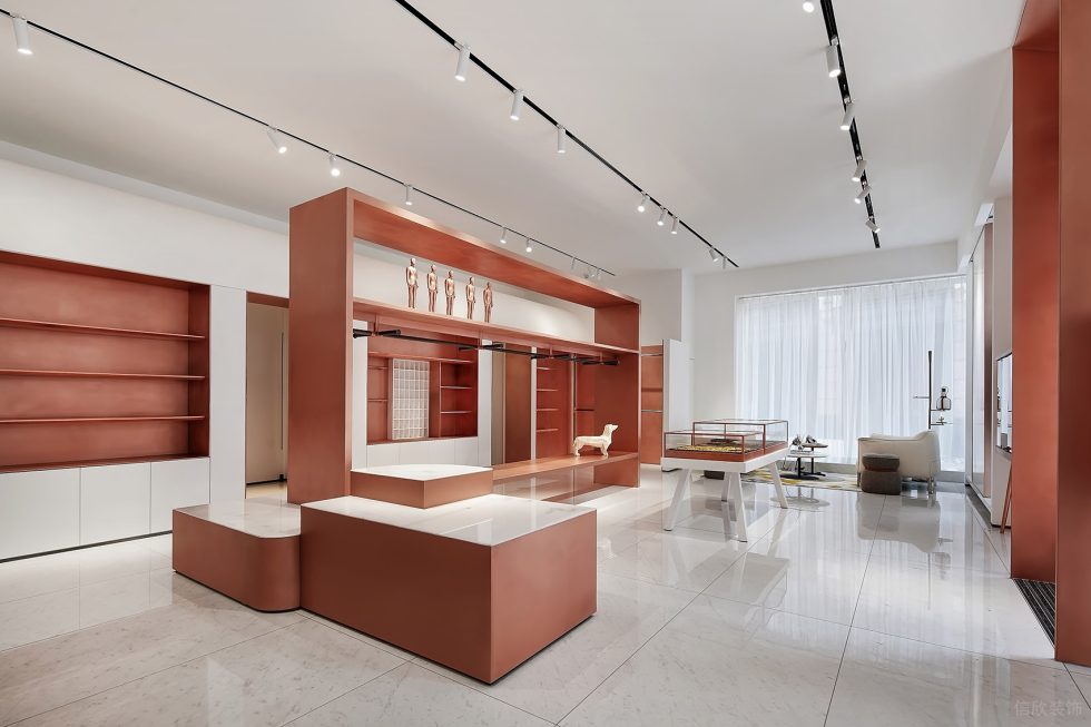 深圳市寶安區(qū)西鄉(xiāng)現(xiàn)代風(fēng)品牌胤一紅幫服裝店中間矮展臺裝修設(shè)計效果圖 深圳市寶安區(qū)西鄉(xiāng)現(xiàn)代風(fēng)品牌胤一紅幫服裝店中間矮展臺裝修設(shè)計效果圖