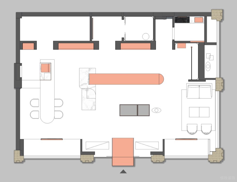 深圳市寶安區(qū)西鄉(xiāng)現(xiàn)代風(fēng)品牌胤一紅幫服裝店裝修設(shè)計平面圖 深圳市寶安區(qū)西鄉(xiāng)現(xiàn)代風(fēng)品牌胤一紅幫服裝店裝修設(shè)計平面圖