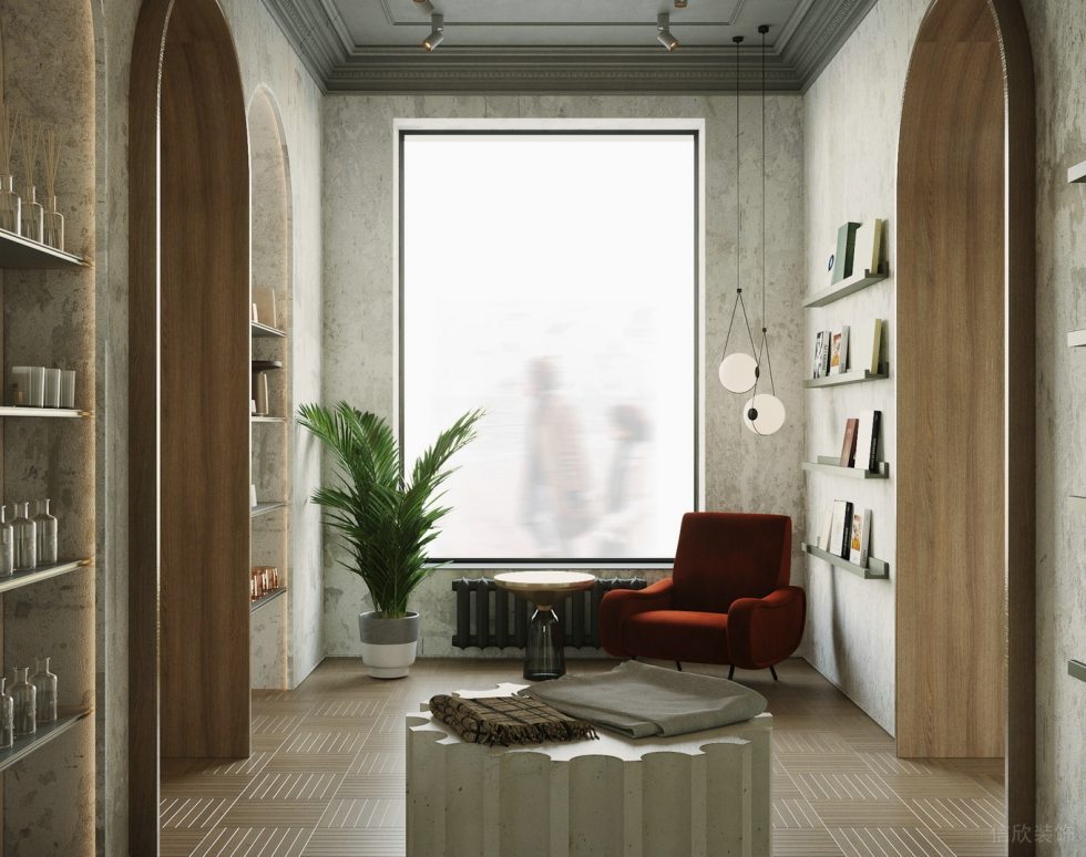 深圳市龍崗區(qū)平湖復古風定制服裝店洽談區(qū)展柜裝修設計 深圳市龍崗區(qū)平湖復古風定制服裝店洽談區(qū)展柜裝修設計