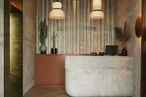 深圳市龍崗區(qū)平湖定制服裝店裝修設計前臺3