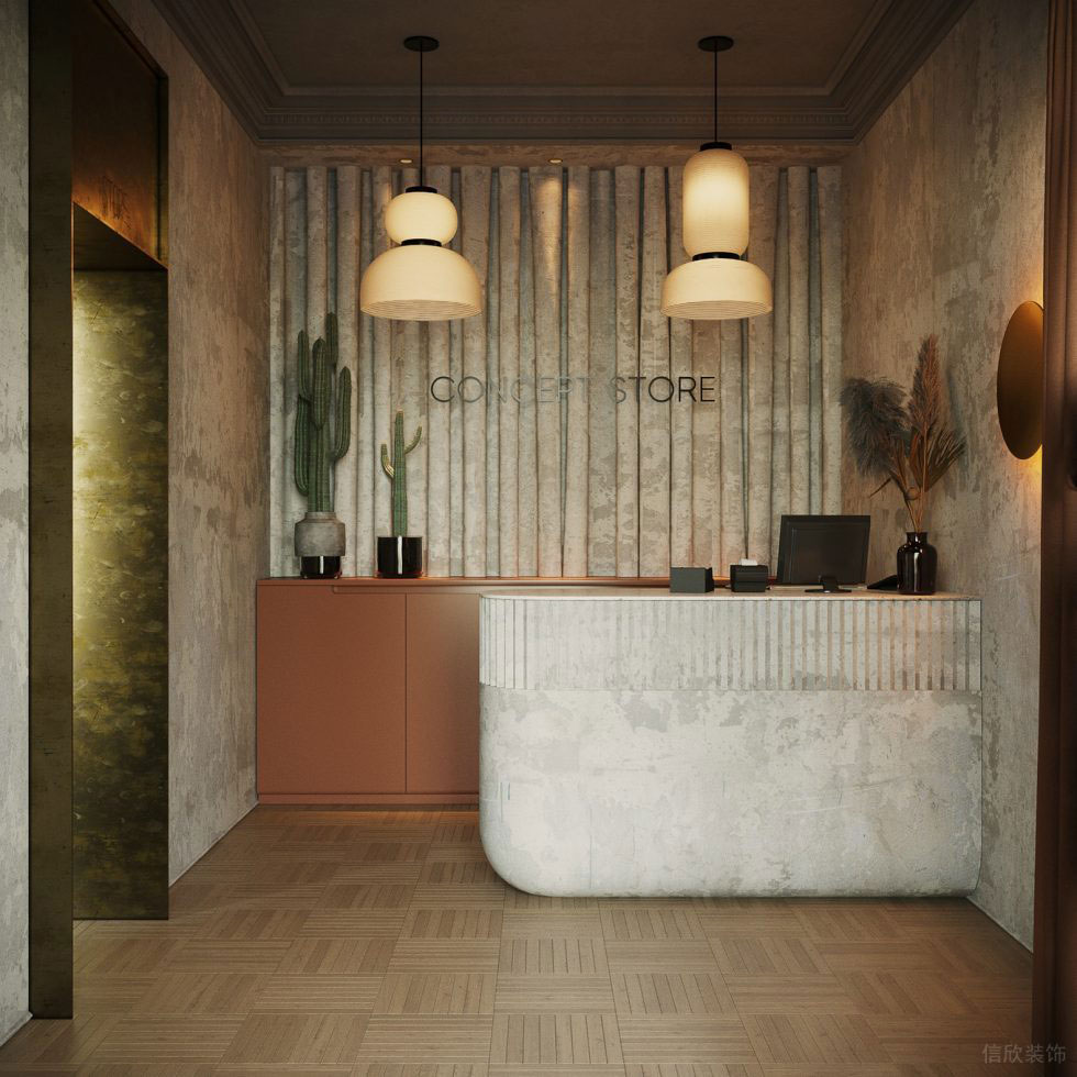 深圳市龍崗區(qū)平湖復古風定制服裝店前臺裝修設計效果圖 深圳市龍崗區(qū)平湖復古風定制服裝店前臺裝修設計效果圖