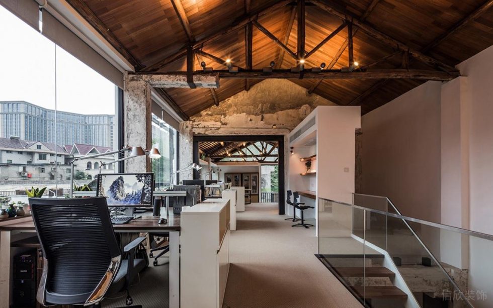 深圳寶安331創(chuàng)意園600平方米鄉(xiāng)村侘寂風(fēng)辦公室裝修案例辦公區(qū)效果圖