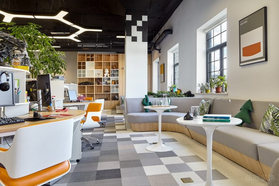 深圳寶安廣興源互聯(lián)網(wǎng)創(chuàng)意園600平方米北歐田園風(fēng)公司裝修案例綜合辦公廳休息區(qū)