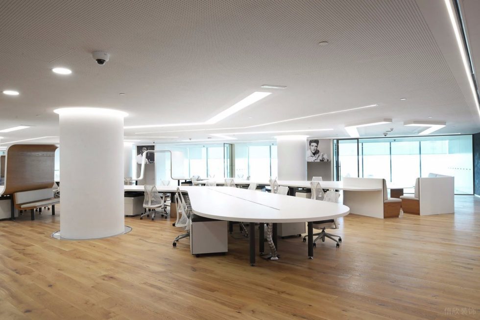 深圳寶安宏發(fā)中心大廈700平方米簡約主義原木自然風辦公室裝修案例辦公大廳