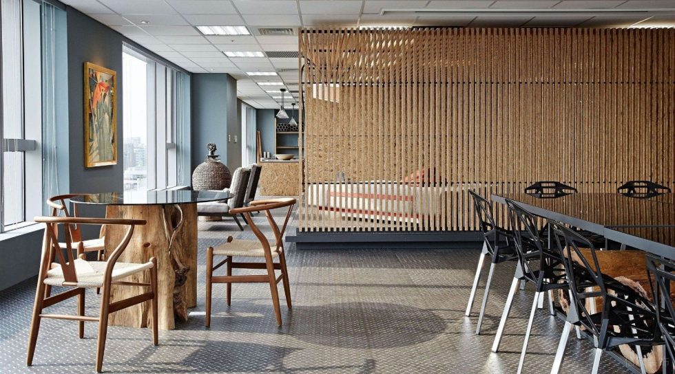 深圳寶安陽基九方廣場600平方米北歐工業(yè)風(fēng)公司裝修案例洽談區(qū)