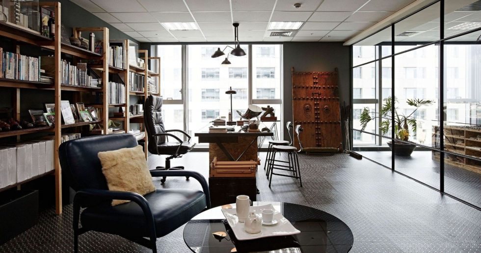 深圳寶安陽基九方廣場600平方米北歐工業(yè)風(fēng)公司裝修案例總裁辦公室