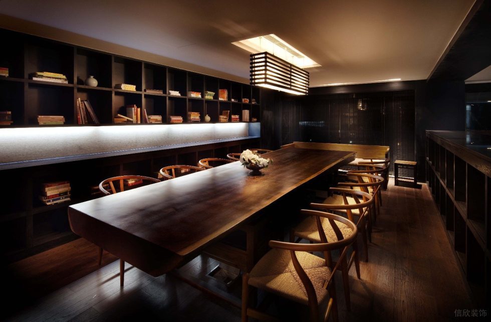 深圳羅湖百仕達大廈800平方米簡約新中式風(fēng)格辦公室裝修案例小型會議室