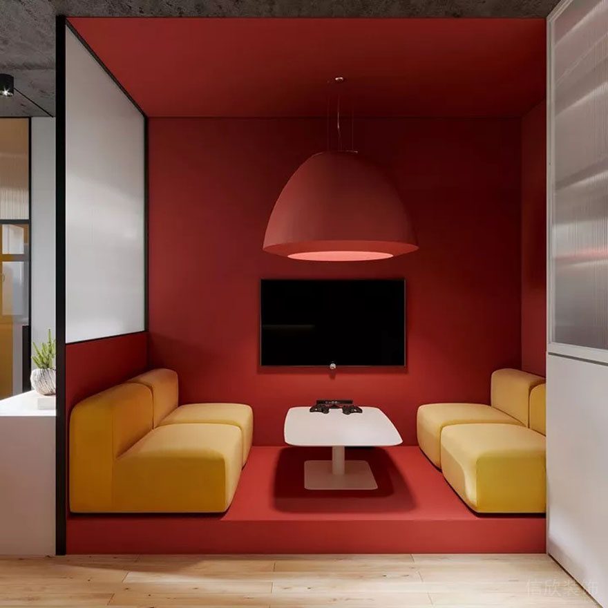 深圳羅湖中民時(shí)代廣場(chǎng)150平方米多彩簡(jiǎn)約風(fēng)辦公室裝修案例洽談區(qū)