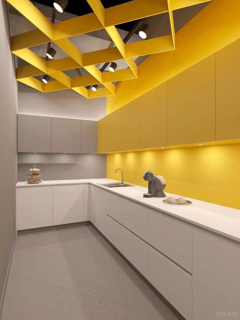 深圳南山海王銀河科技大廈2600方北歐主義工業(yè)風(fēng)辦公室裝修案例茶水間