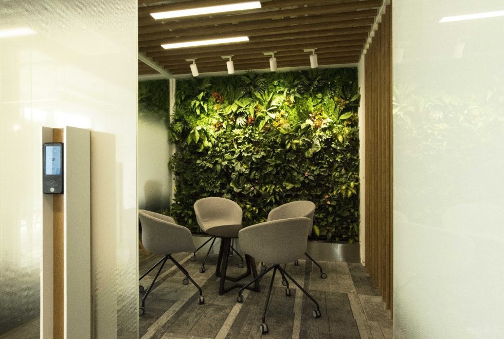 深圳南山陽光粵海大廈2800平方米現(xiàn)代主義自然風(fēng)辦公室裝修案例四人洽談室