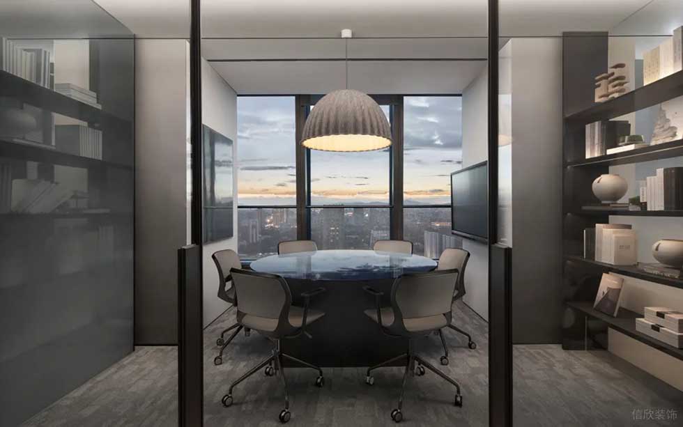 深圳灣科技生態(tài)園500平方米現(xiàn)代簡約主義舒適自然風辦公室裝修案例商務洽談室