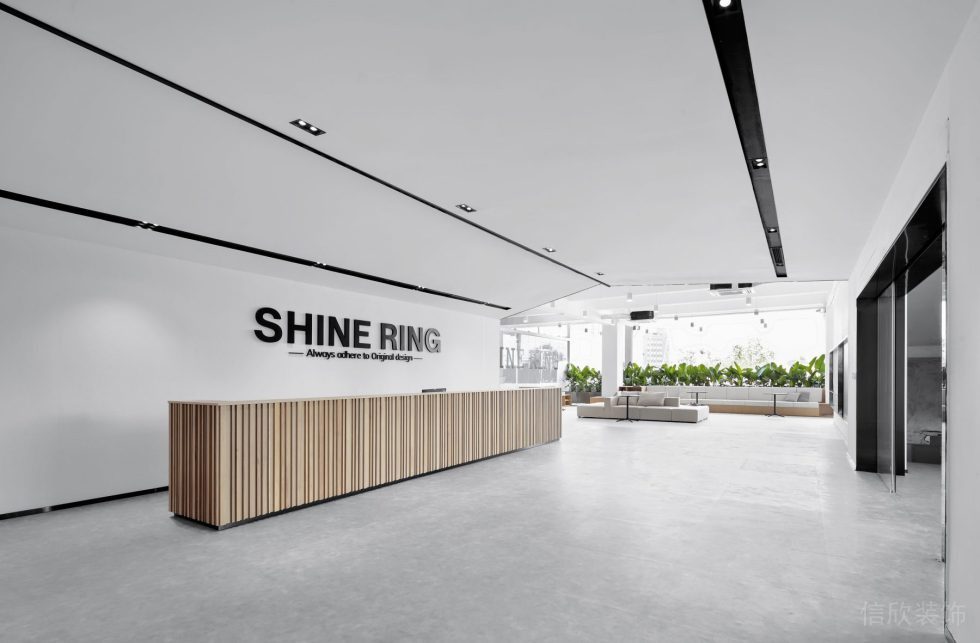 蒼松大廈白色調(diào)簡約風(fēng)辦公室裝修設(shè)計案例 前臺咨詢服務(wù)臺