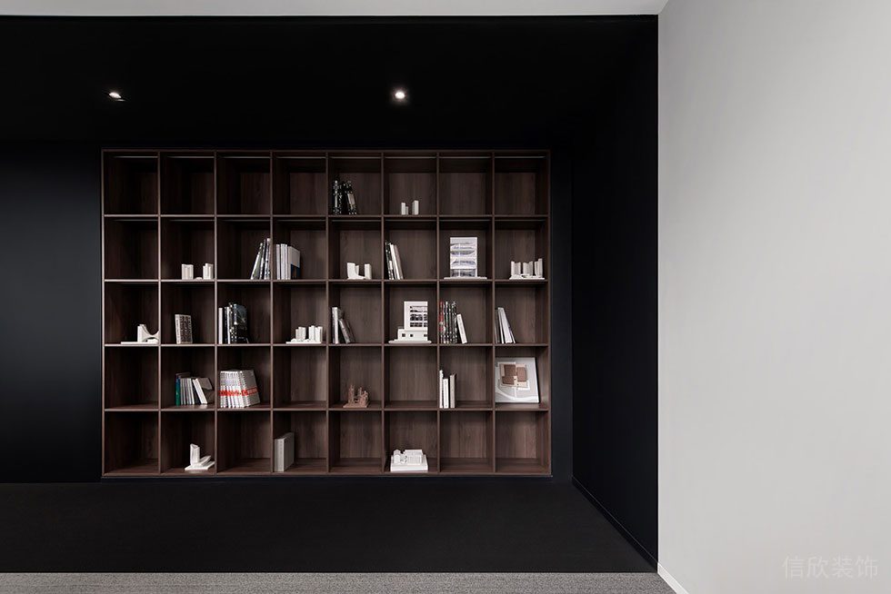 黑白簡約風(fēng)格辦公室裝修案例 書架