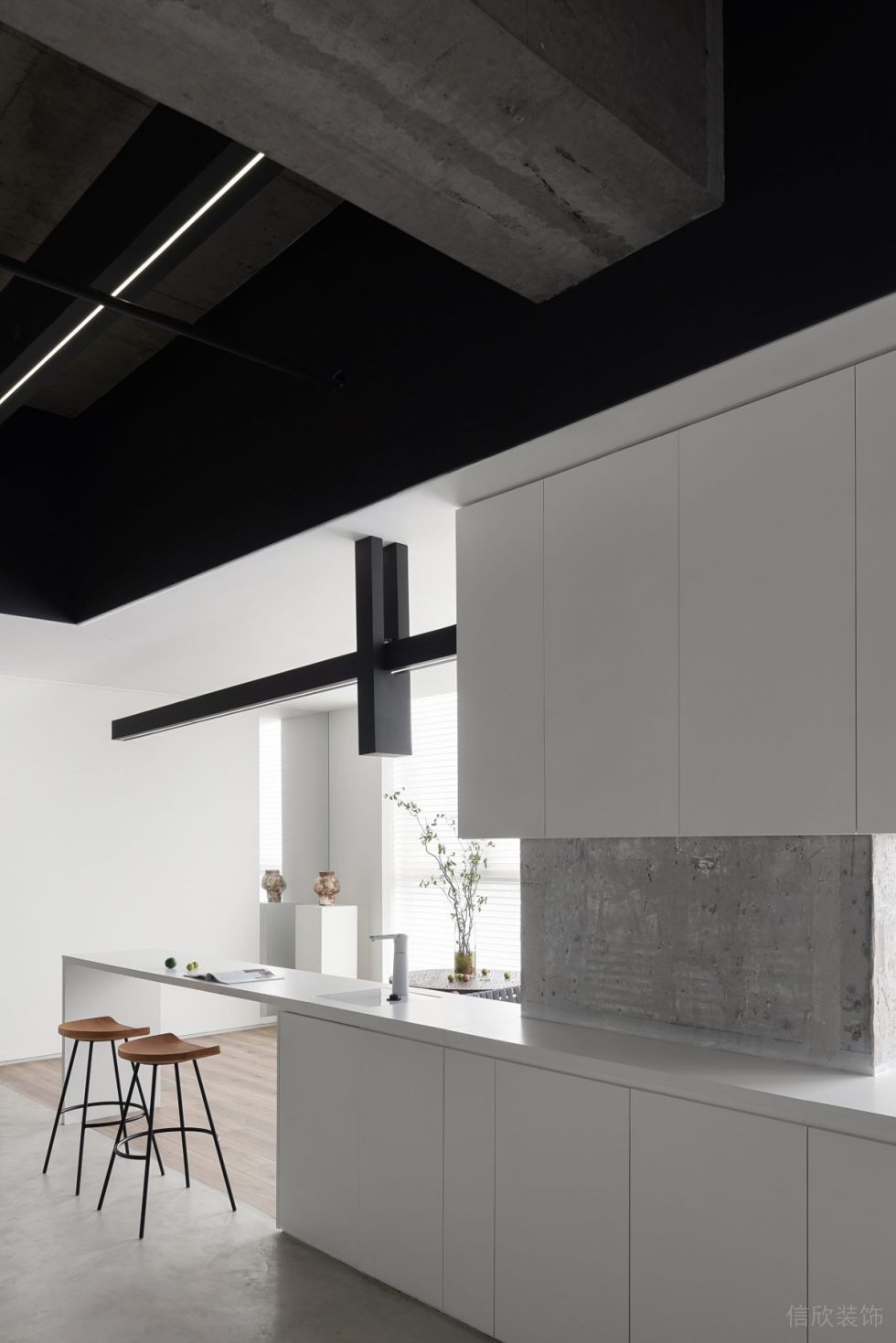 嘉安達(dá)大廈北歐工業(yè)風(fēng)辦公室裝修設(shè)計 白色烤漆木休閑吧臺