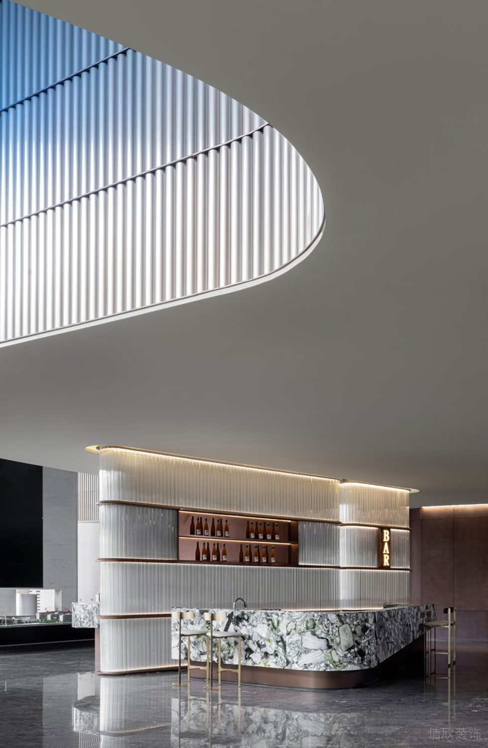 簡(jiǎn)約清新低奢風(fēng)格辦公室裝修案例 吧臺(tái)