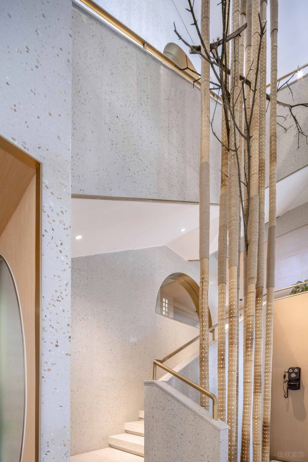 簡約原木風(fēng)餐廳景觀竹叢裝修設(shè)計(jì)