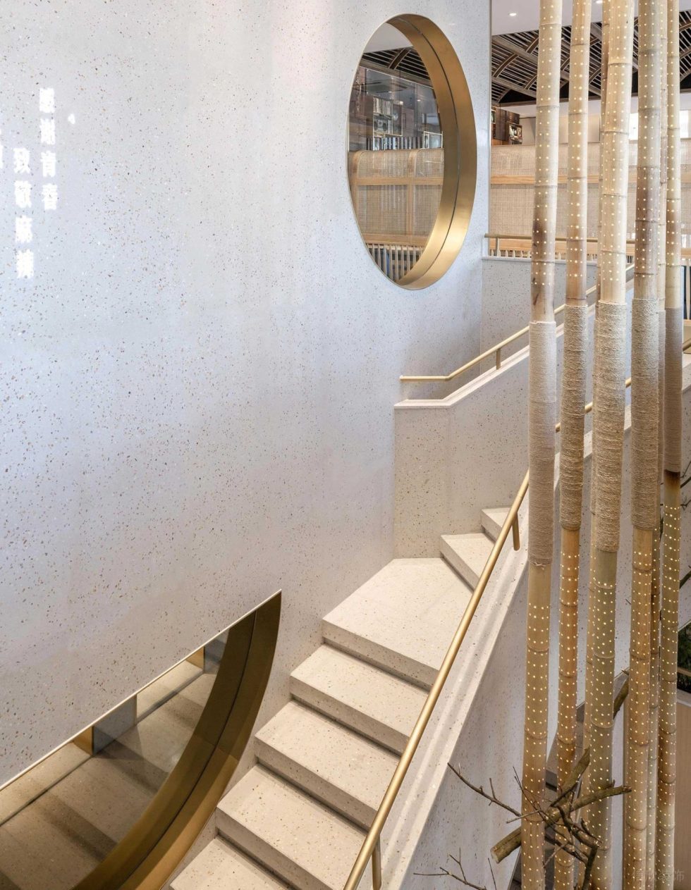 簡約原木風(fēng)餐廳水磨石墻面裝修設(shè)計(jì)