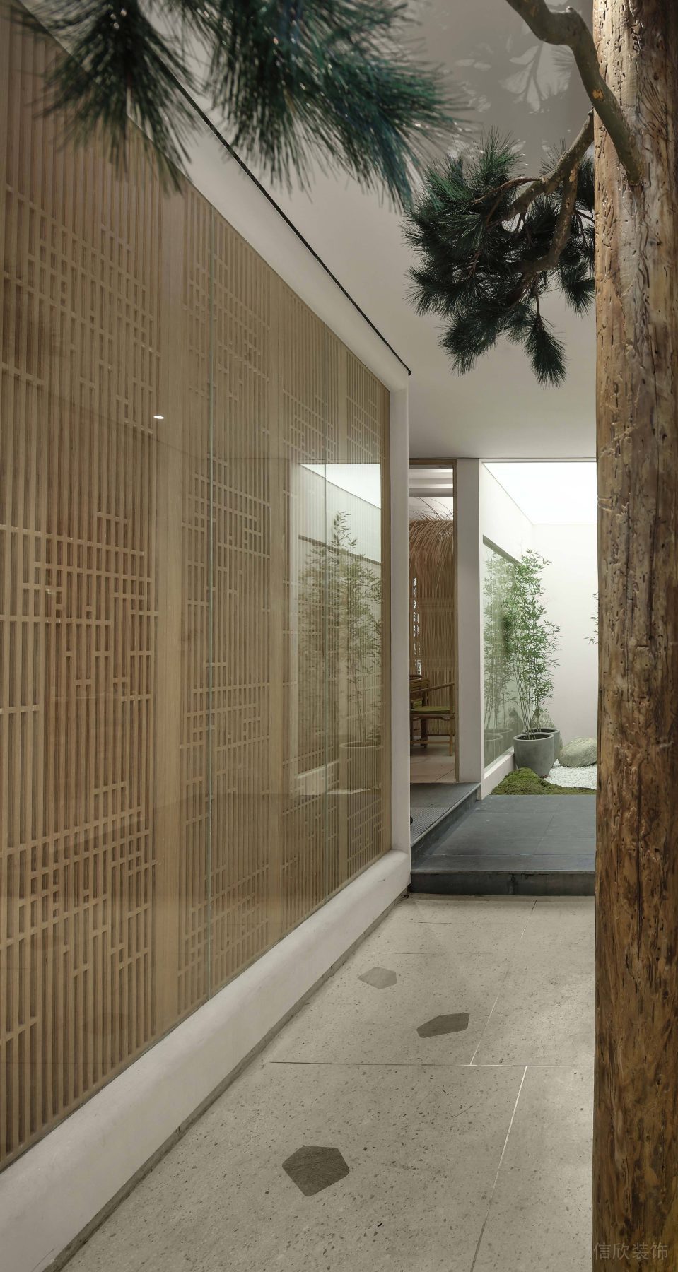 簡約原木風(fēng)中餐廳簡單淡然走廊裝修設(shè)計