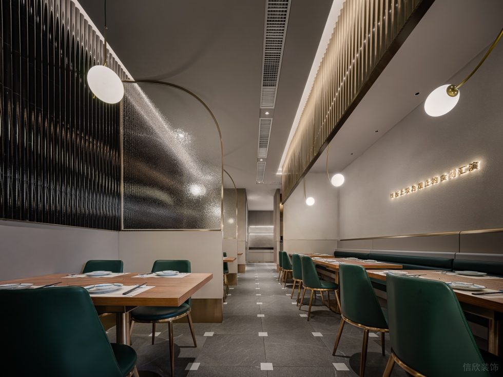 輕奢貴氣餐廳四人位置裝修設(shè)計(jì)