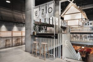 深圳寶安復(fù)古日式餐廳雅致樓梯拐角裝修設(shè)計(jì)