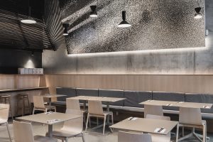 深圳寶安復(fù)古日式餐廳整齊用餐區(qū)裝修設(shè)計(jì)