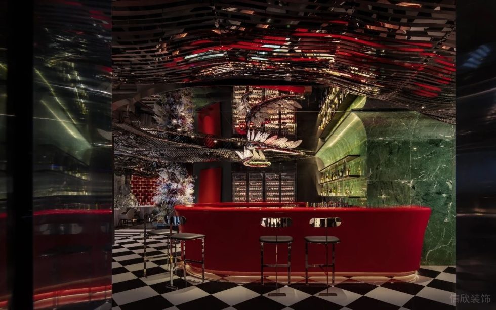 深圳光明時尚西餐廳奢華吧臺裝修設(shè)計