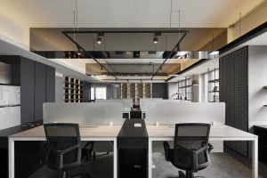 深圳龍崗福民達(dá)科創(chuàng)中心黑白灰極簡風(fēng)設(shè)計(jì)理念辦公室裝修案例辦公區(qū)效果圖
