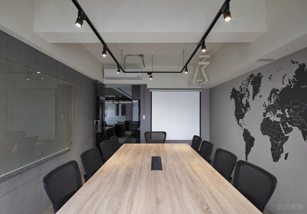 深圳龍崗福民達(dá)科創(chuàng)中心黑白灰極簡風(fēng)設(shè)計(jì)理念辦公室裝修案例會(huì)議室