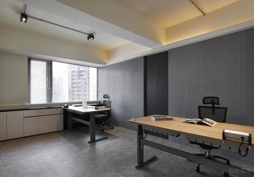 深圳龍崗福民達(dá)科創(chuàng)中心黑白灰極簡風(fēng)設(shè)計(jì)理念辦公室裝修案例主管辦公室