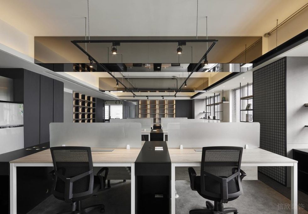深圳龍崗福民達(dá)科創(chuàng)中心黑白灰極簡風(fēng)設(shè)計(jì)理念辦公室裝修案例辦公區(qū)