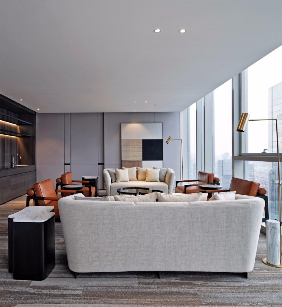 深圳龍崗惠恒大廈現(xiàn)代簡約風格設計理念辦公室裝修案例會客室