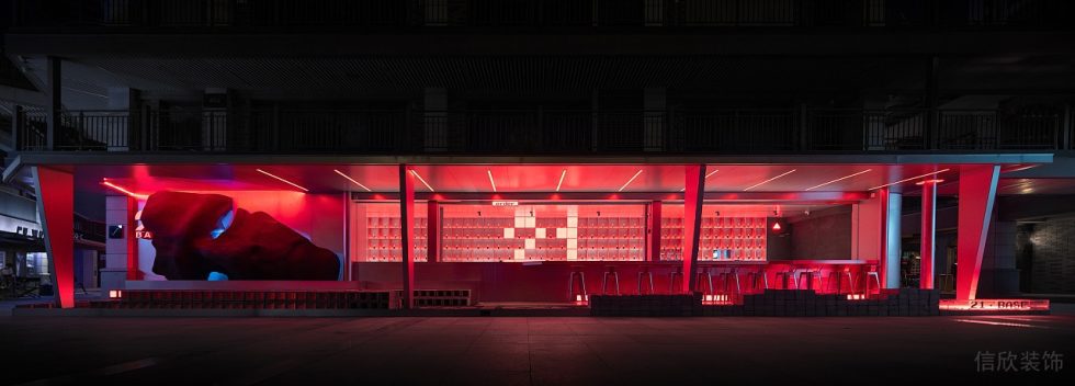 深圳龍崗賽博朋克酒吧紅色全景裝修設(shè)計(jì)