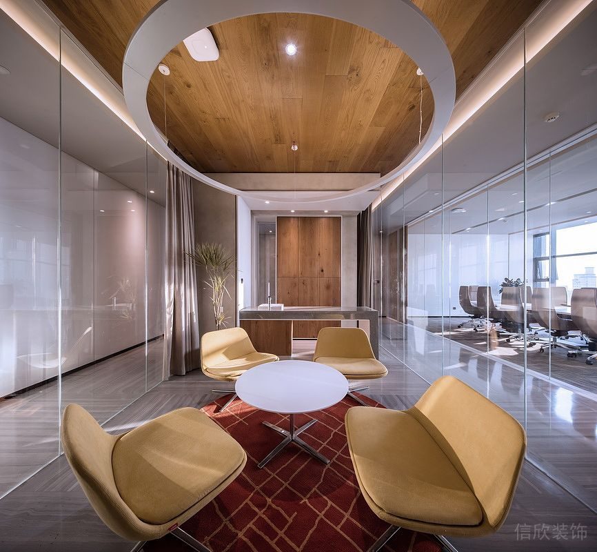 深圳龍崗萬國城大廈簡約現(xiàn)代風設計特色辦公室裝修案例洽談室效果圖